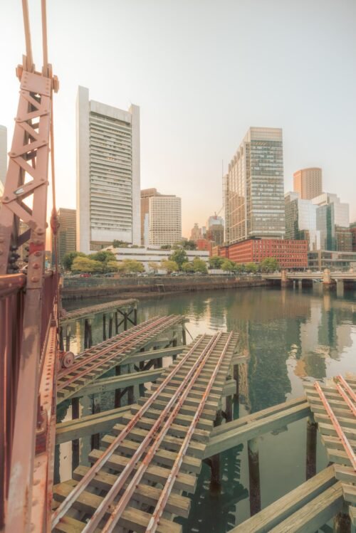 Industrial Leading Lines – Boston Harbor Skyline