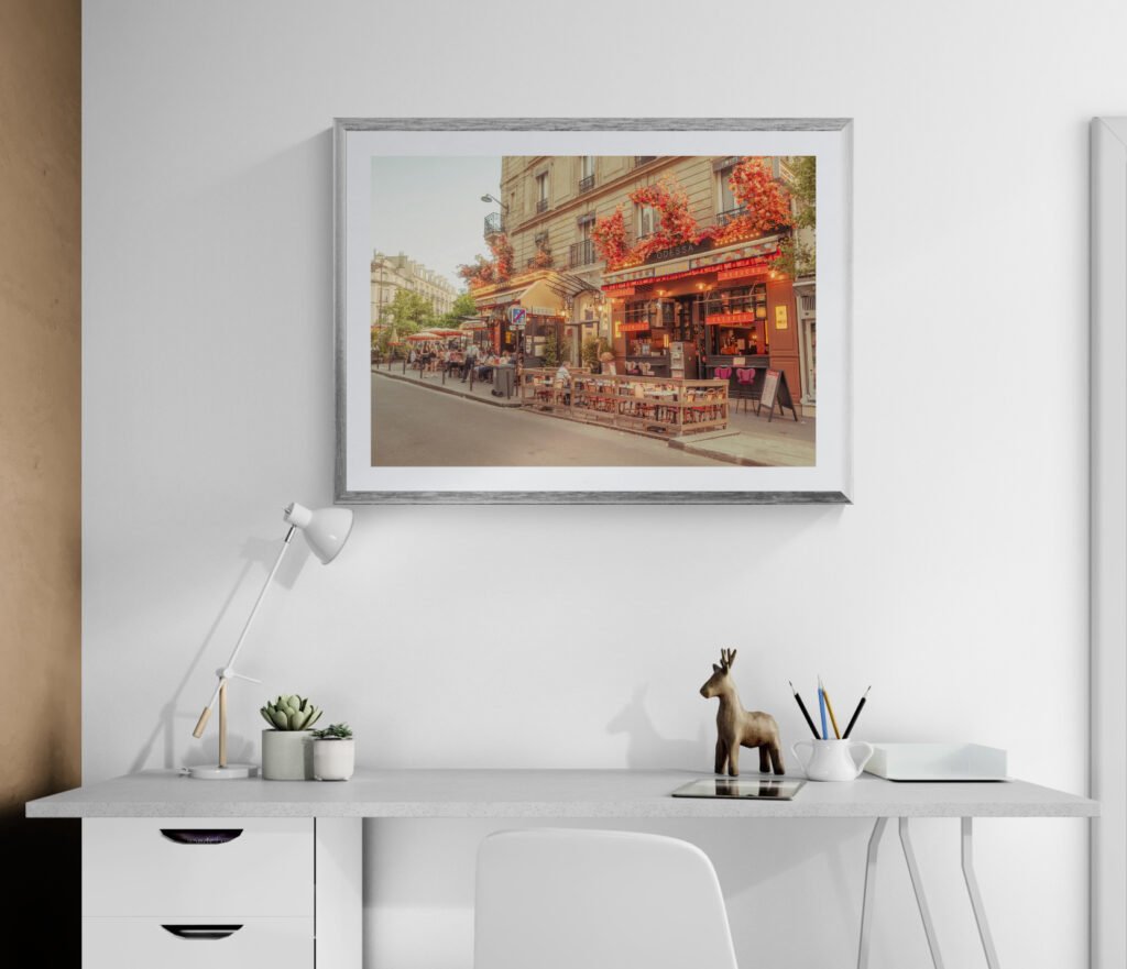 Signierter Hahnemühle FineArt Druck mit feiner Haptik als hochwertiges Wandbild über dem Schreibtisch.